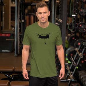 Chinook Helicopter Shirt – CH-47 Silhouette Tee – Heavy Lift Army Aviation