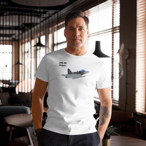 JAS-39 Gripen T-Shirt – Men&#39;s Premium Cotton Tee with Vector Design – Swedish Fighter Jet Gift