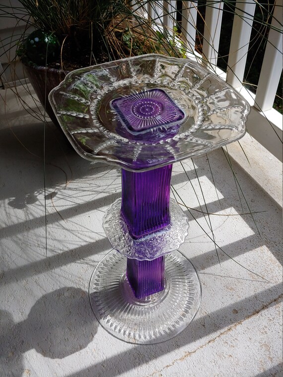 Garden Totem Bird Feeder Purple Bird Feeder Butterfly Etsy