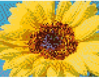 Sunflower Cross Stitch Pattern, Instant PDF Download