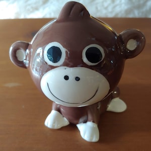 Ceramic monkey, baby monkey, vintage monkey figurine