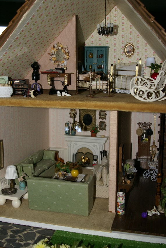 CUTE STONE Battery Operated String Lights Furnished Dollhouse