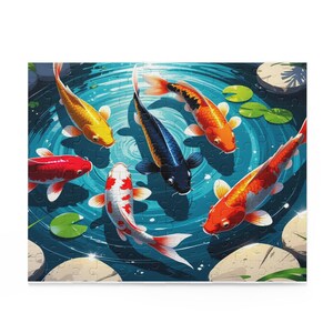 Rompecabezas de estanque koi vibrante, 120-500 piezas, actividad relajante, regalo para amantes de los acuarios, unión familiar, decoración del hogar