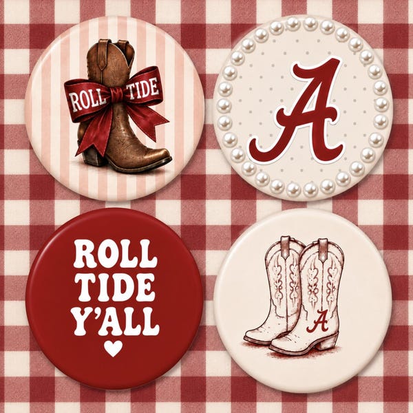 3" Alabama Gameday Buttons