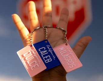 Customizable State License Plate Keychain: Personalized Travel Souvenir