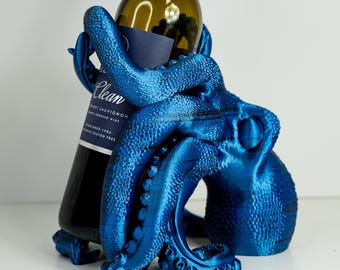 3D Printed Octopus Wine Bottle Holder | Nautical Home Decor
