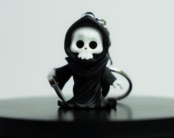 3D gedruckter Sensenmann Schlüsselanhänger - Spooky Gothic Halloween Accessoire