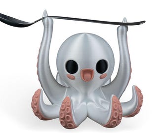 Soporte para cucharas con forma de pulpo – Decoración de cocina oceánica, soporte para utensilios náuticos, regalo costero