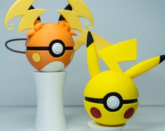 Pika Evolution Pokéball Figures | Pikachu & Raichu 3D Printed Fan Art