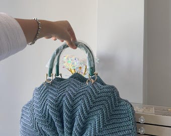 Handgemachte Seashell Tasche Smaragdgrün Island Mädchen Clutch mit Acryl Griff
