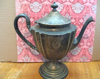 Vintage Tarnished EPNS Tea/Coffee Pot/ Metal Salvage/ Garden Junk