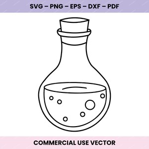 Magic Potion Svg Cut File for Cricut Silhouette and Laser Machines, Witchy Bottle Clipart Svg Png Dxf Pdf Eps for Halloween Crafts