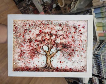 Crushed Glass DIY Make It Yourself Art Kit Panel Cherry Tree