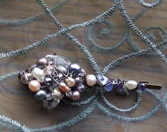 Woodland Fairy Hair Adornments - lovely wire-wrapped beaded hair pins