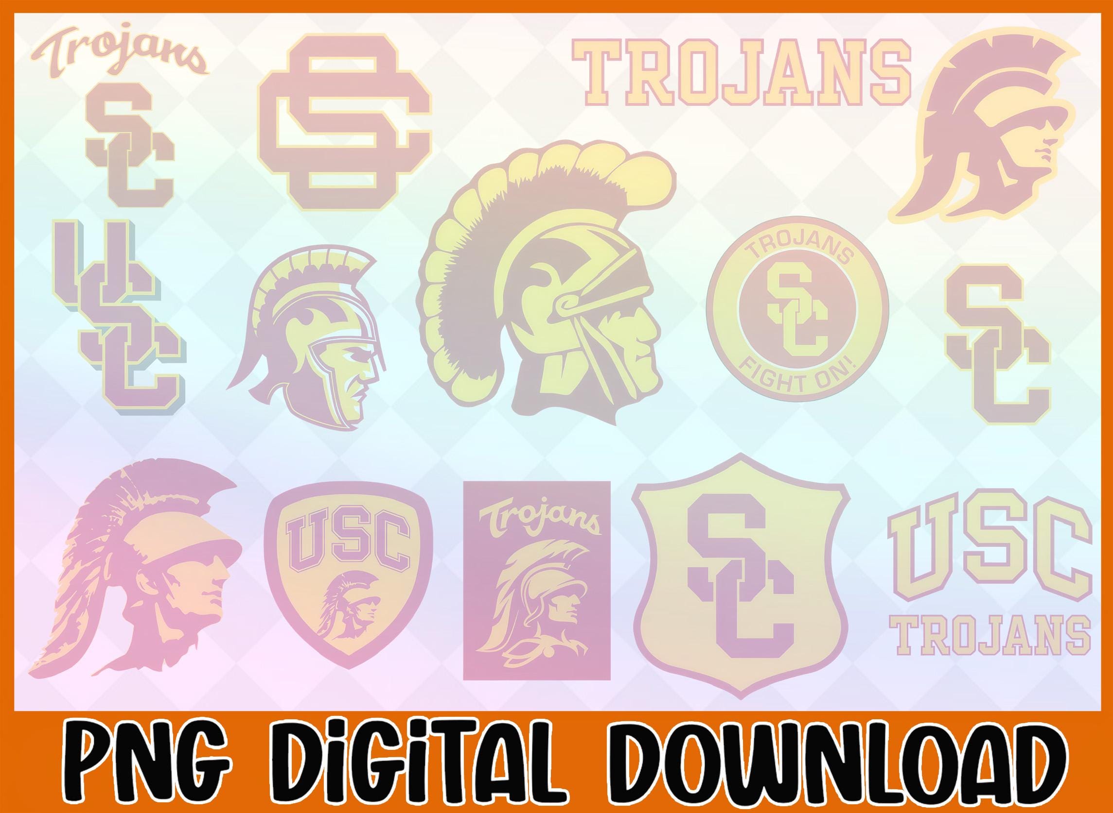 Bundle Usc-Trojans PNG - Cricut Cut Files - Layered Cut Files - PNG - Prints - Decals - Stickers - Team Logos