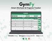 Workout Tracker Excel Google Sheets | Gym Log & Fitness Planner Spreadsheet | Strength Progress | Bilingual EN/ES