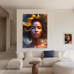 Afrocentric wall art-Bold African Woman ,black owned art,black girl wall art,african art,African Ethnic Oil Painting , Ethnic Art Print