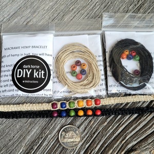 DIY Macrame Hemp Bracelet Kit with Rainbow Beads image 9