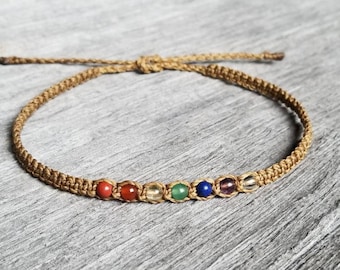 Macrame Chakra Anklet