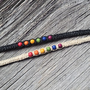 DIY Macrame Hemp Bracelet Kit with Rainbow Beads image 10