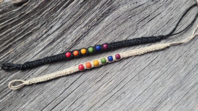 DIY Macrame Hemp Bracelet Kit with Rainbow Beads image 10