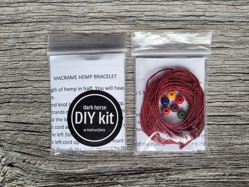 DIY Macrame Hemp Bracelet Kit with Rainbow Beads image 5