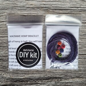 DIY Macrame Hemp Bracelet Kit with Rainbow Beads image 4