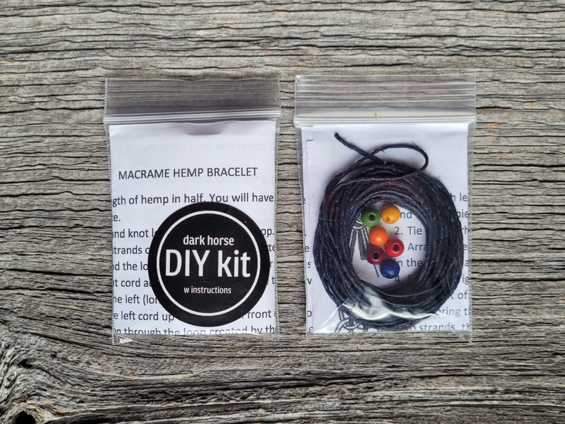 DIY Macrame Hemp Bracelet Kit with Rainbow Beads image 7
