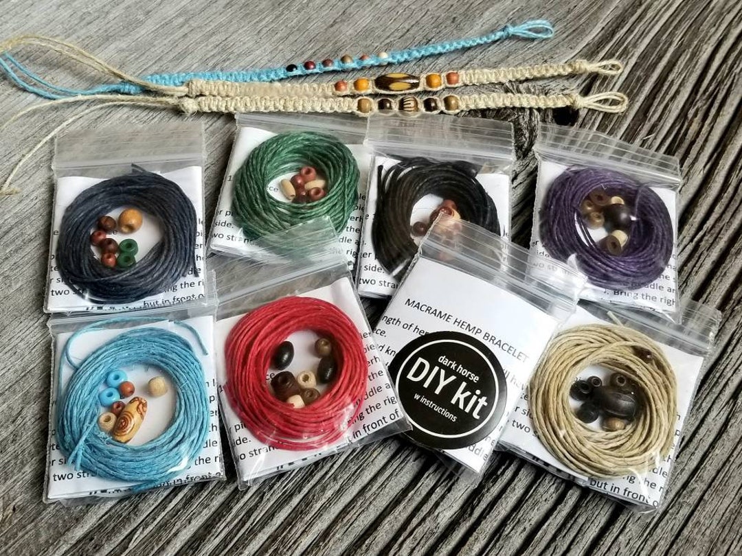 DIY Macrame Hemp Bracelet Kit Etsy