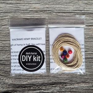 DIY Macrame Hemp Bracelet Kit with Rainbow Beads image 6