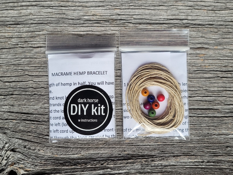 DIY Macrame Hemp Bracelet Kit with Rainbow Beads image 6