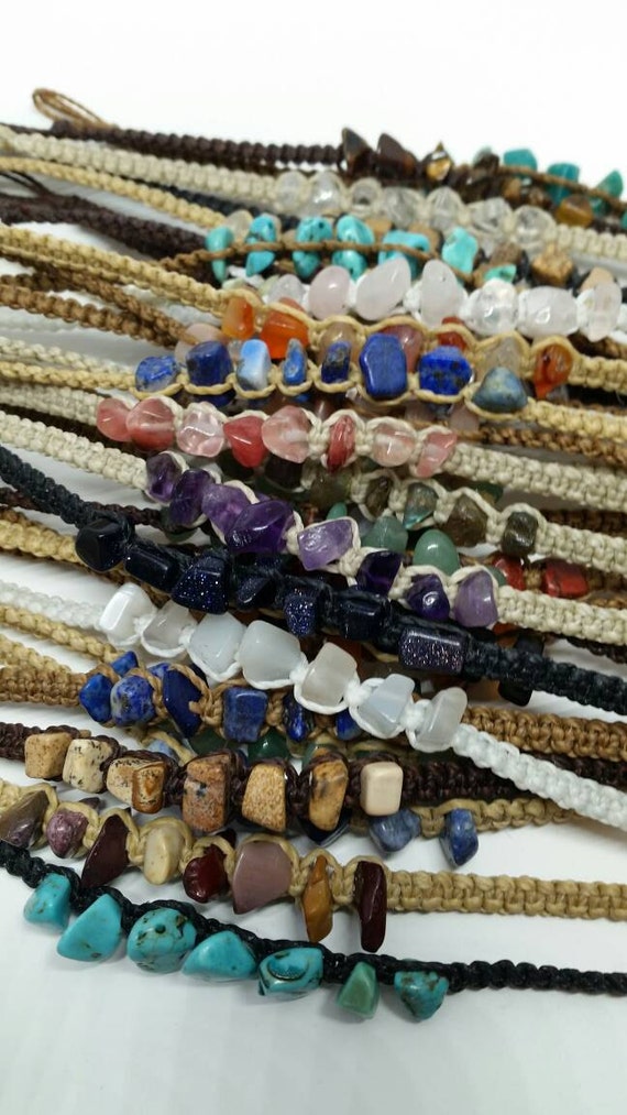 CUSTOMIZE Macrame Gemstone Chip Bracelet Etsy Australia