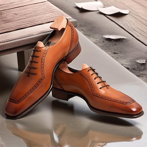 Handgemachte Grüne Wildleder & Braune Leder Oxford-Schuhe - Brogues für Herren