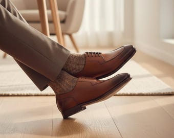 Handmade Brown Leather Oxford Shoes: Wingtip Brogues By ZeeStore