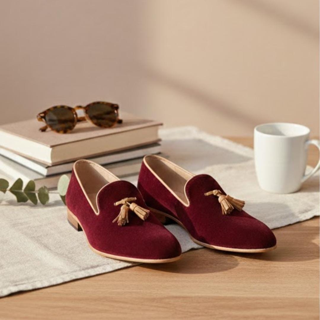 burgundy tutu dress Velvet Loafer/Slipper Shoe Plain Burgundy main image 0