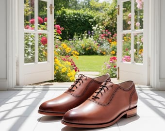 Classic Whole-cut Oxford Shoes – Handmade Genuine Leather Formal Shoes for Men