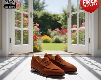 Mezlan Ruskin Cognac Genuine Leather Shoes Size 13 M Slip on  display picture 1