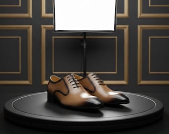 Handmade Two-Tone Leather Oxford Shoes: Elegant Men's Dress Shoes