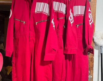 Roter Strichcode Jumpsuit | Industrial Rock Kostüm