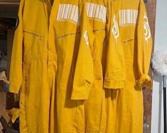 Mono amarillo con código de barras / Disfraz de rock industrial