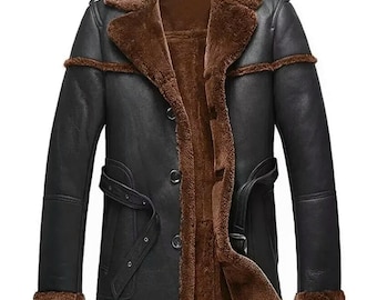 Herrenmantel aus Kunstfell – Vintage-Fliegerjacke