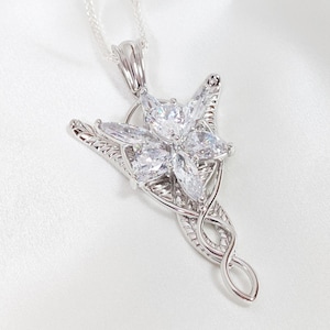 Evenstar Necklace S925 Sterling Silver Necklace Arwen Pendant Necklace Wearable Movie Prop