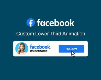 Geanimeerde Facebook-volgknopoverlay: aangepaste lagere derde waarschuwingen met Sound FX voor video's