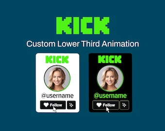 Aangepaste geanimeerde overlay kick-volgknop: streamer lager derde waarschuwingen