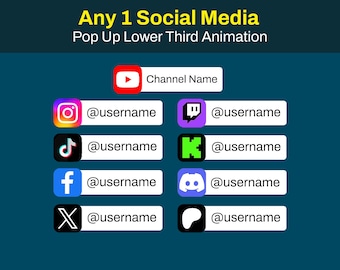 Geanimeerde sociale media Lower Third: aangepaste stream-overlays voor streamers