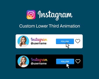 Aangepaste geanimeerde Instagram-volgknop: video-overlay met geluidseffecten