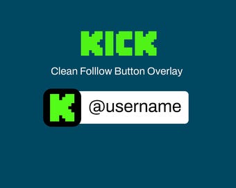 Geanimeerde overlay kick-volgknop | Sociale media: onderste derde animatie | Stream-overlay voor streamers