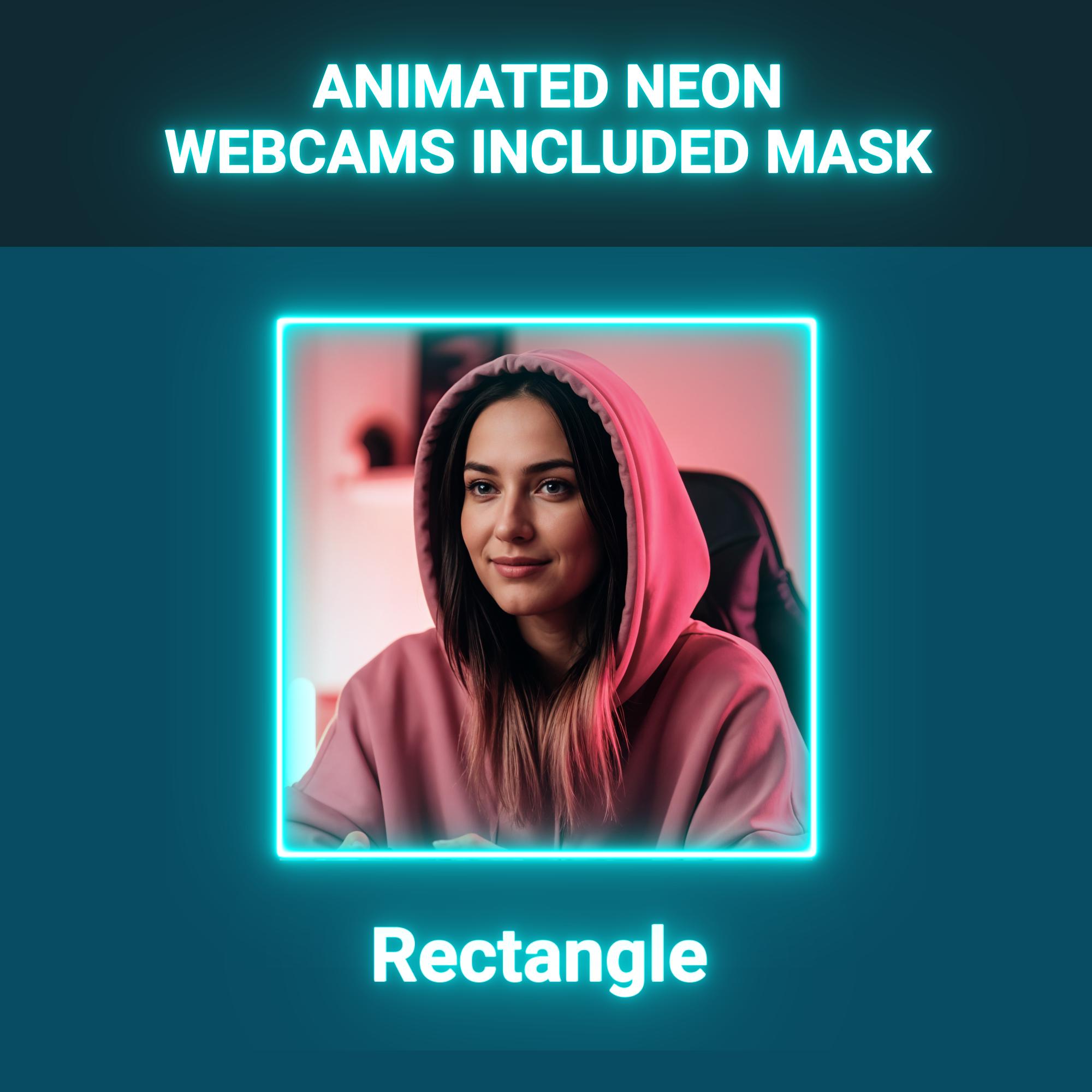 Animated Neon Cyan Webcam Overlay: Stream Facecam Frame (webm) - Etsy