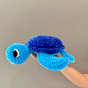 Handmade Crochet Turtle Plush – 7 Inch Amigurumi Sea Turtle – Soft Stuffed Animal – Ocean Nursery Decor – Custom Colors Available