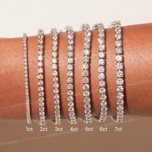 Classic Moissanite Tennis Bracelet, 14K Gold Wedding Bracelet, Gold Tennis Bracelet, Dainty Bracelet, Gold Dainty Diamond Bracelet